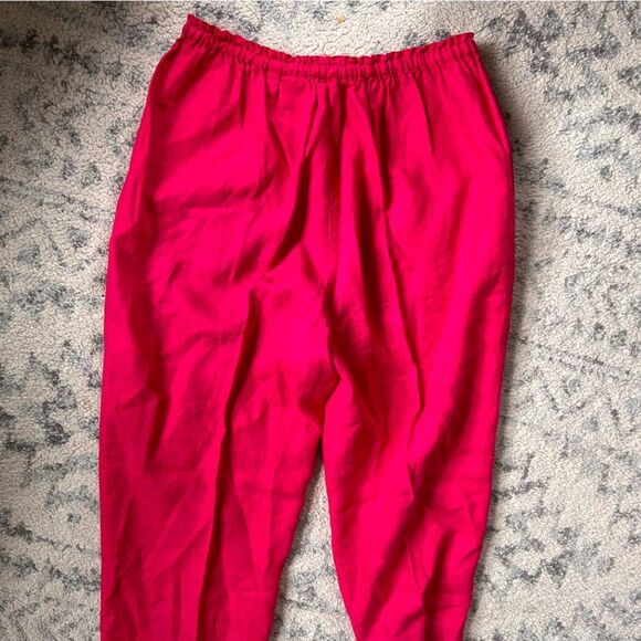 Lord and Taylor 100% Linen Hot Pink Fuchsia Pants - Picture 5 of 5